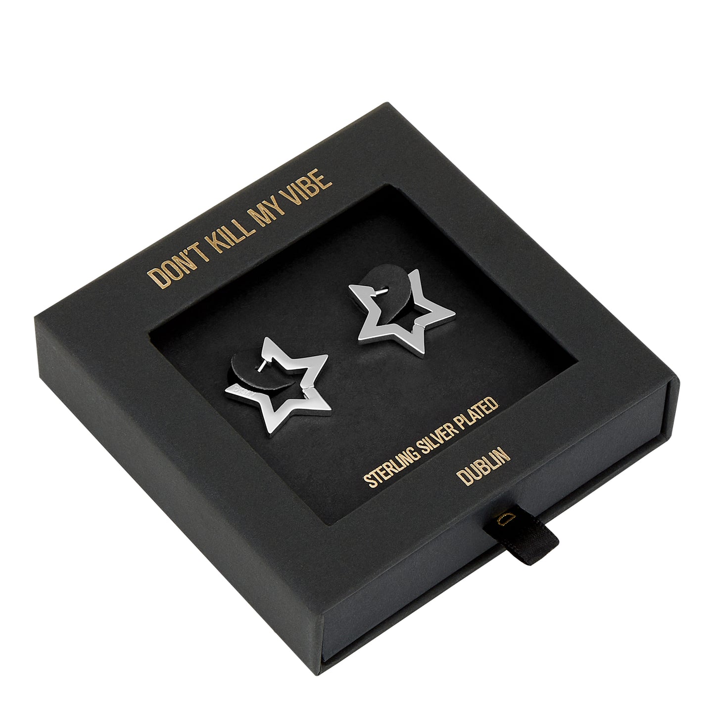 Not Yer Average Star Hoop Earrings - Silver