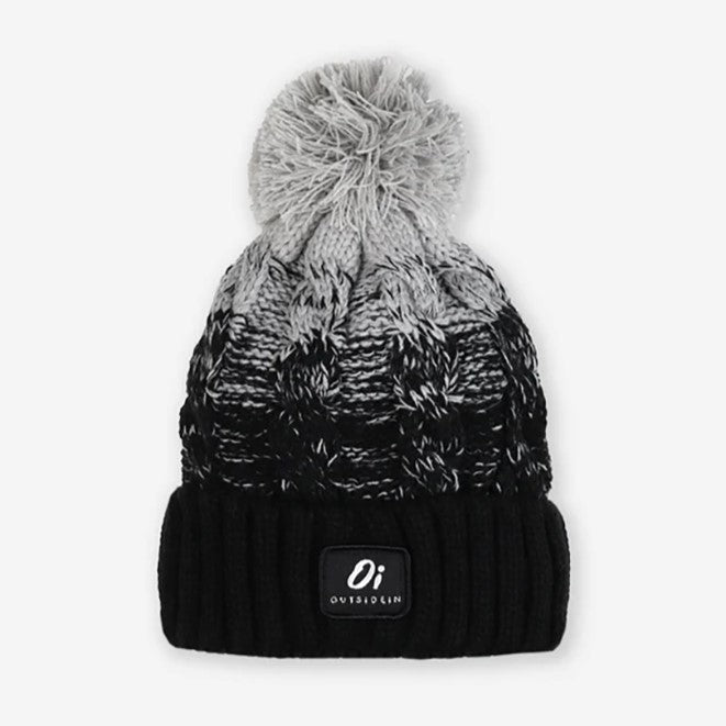 Black Fade Pom Hat - Outside In