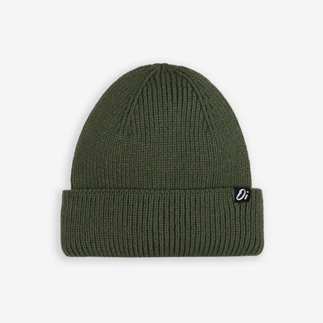 Olive Green Beanie Hat - Outside In