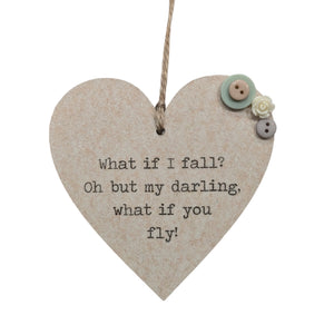 What If I Fall? - Wooden Hanging