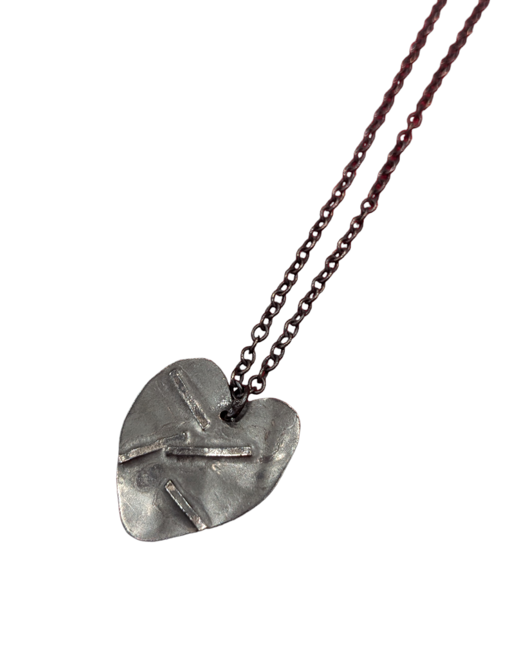 Heart Pendant Large - Oxidised Silver