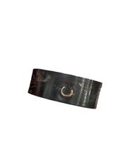 Load image into Gallery viewer, Oxidised Silver Gold Etched Cuff
