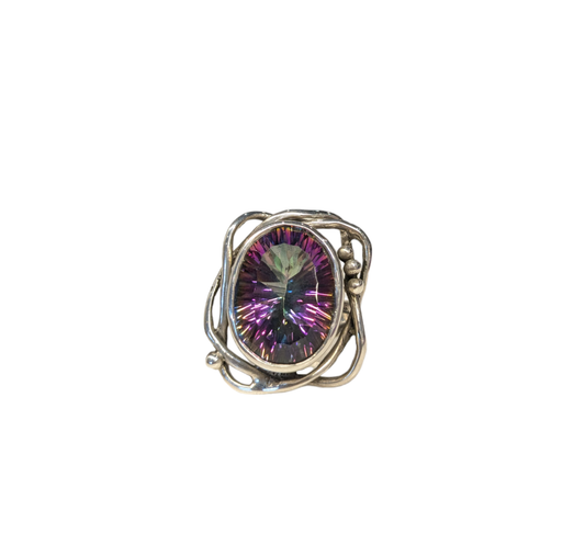 Whirlpool Ring with Mystic Topaz - Solid Silver