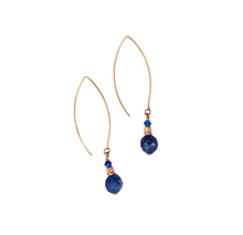 Load image into Gallery viewer, Chintzy Blue Earrings - Regalite &amp; Hematite
