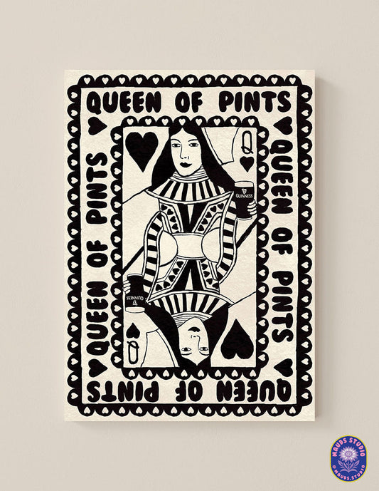 Queen of Pints (Black & White) - Paper Print