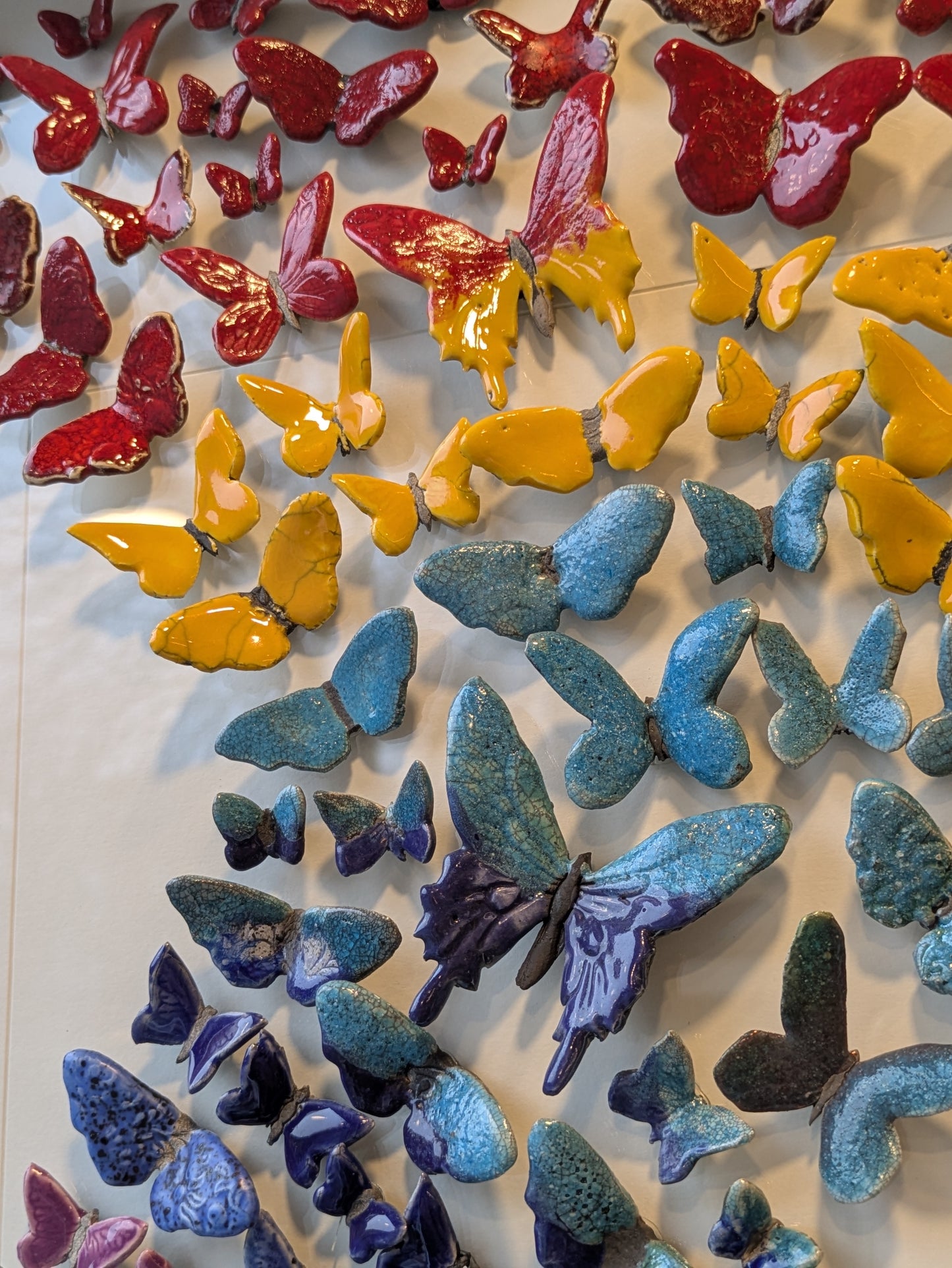 BUTTERFLY BUTTERFLIES - Large - Raku Ceramic Art by Rebeka Kahn