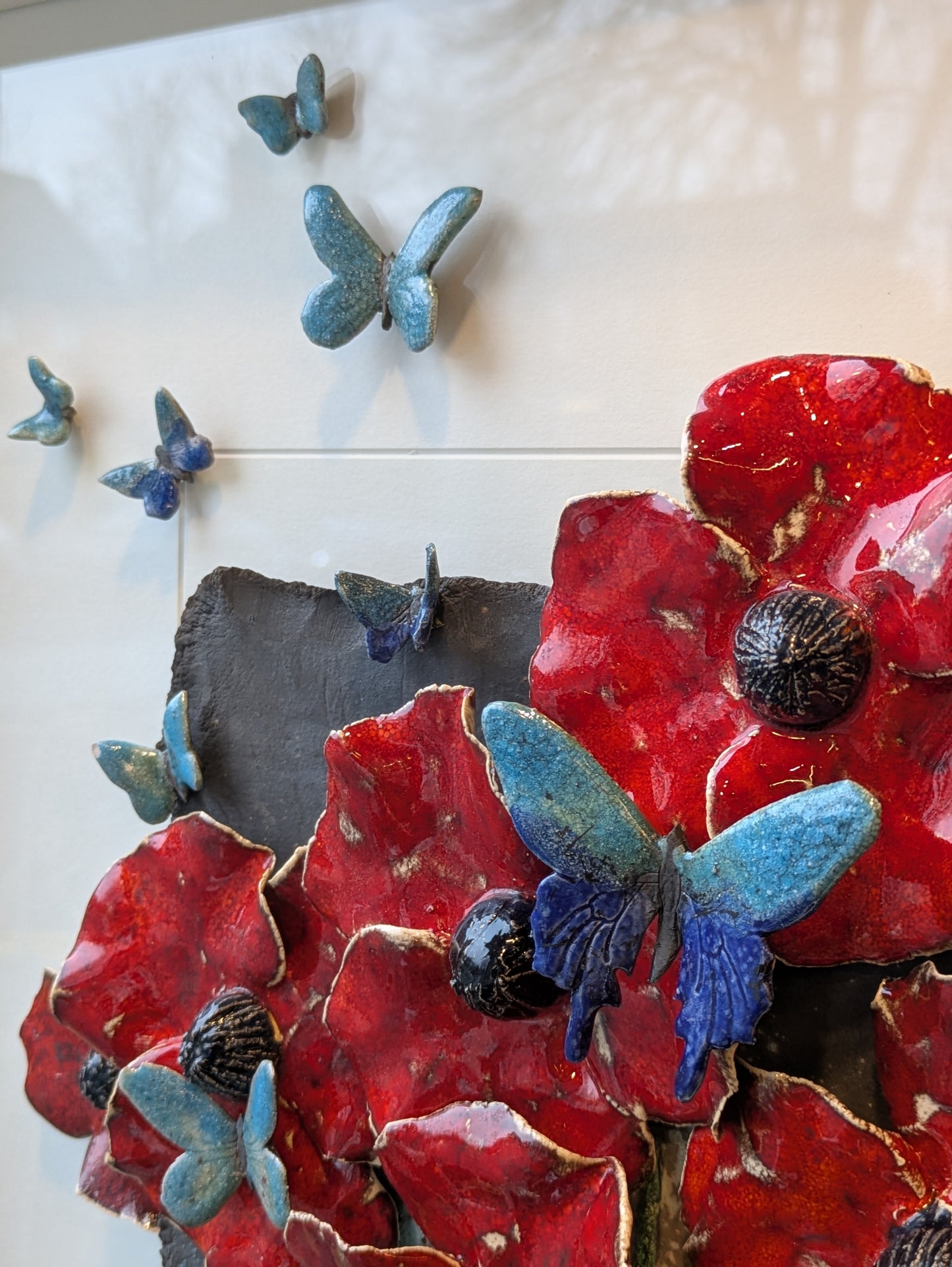 Poppies - Large - Raku Ceramic Art by Rebeka Kahn