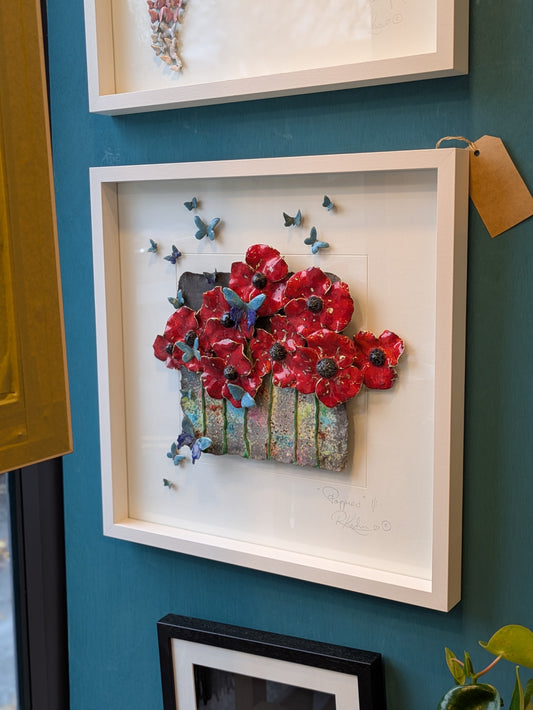 Poppies - Large - Raku Ceramic Art by Rebeka Kahn