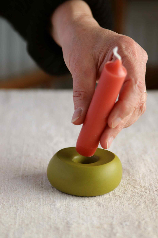 Short Candle Holder (Olive Collection) - Skwid Studio