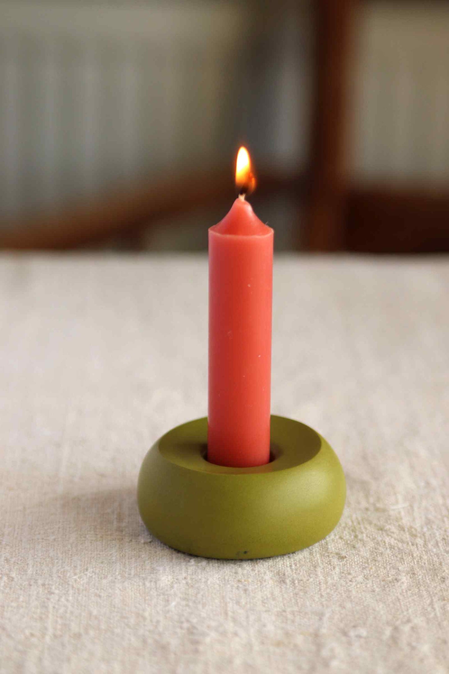Short Candle Holder (Olive Collection) - Skwid Studio