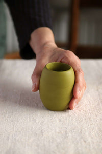 Oval Tealight Holder (Olive Green Collection) - Skwid Studio