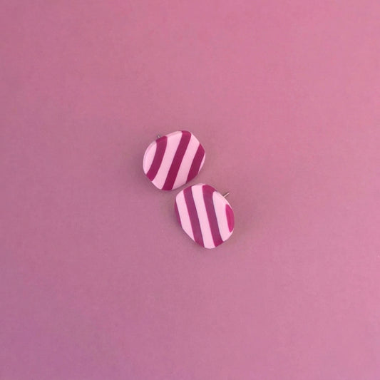 Striped Pebble Studs