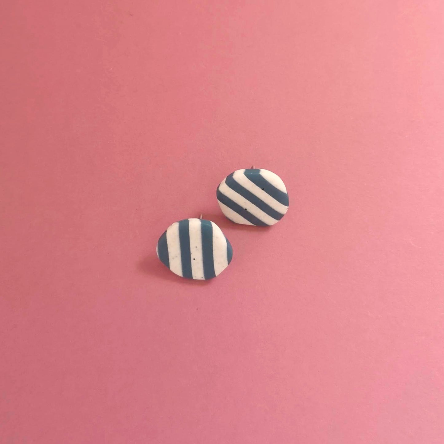 Striped Pebble Studs