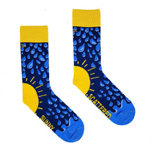 Load image into Gallery viewer, SUNNY SPELLS AND SCATTERED SHOWERS - Funny Irish Socks Made in Ireland
