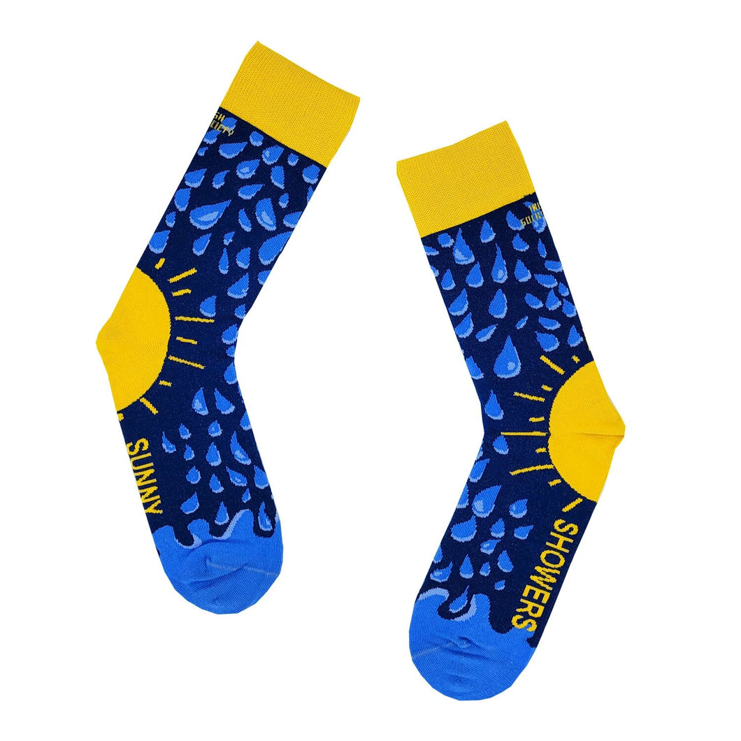 SUNNY SPELLS AND SCATTERED SHOWERS - Funny Irish Socks Made in Ireland