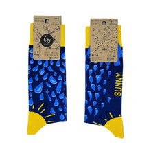 Load image into Gallery viewer, SUNNY SPELLS AND SCATTERED SHOWERS - Funny Irish Socks Made in Ireland
