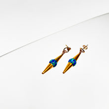 Load image into Gallery viewer, 14kt Goldfill Opal Ocean Cylinder Earrings
