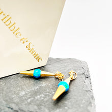 Load image into Gallery viewer, 14kt Goldfill Opal Ocean Cylinder Earrings
