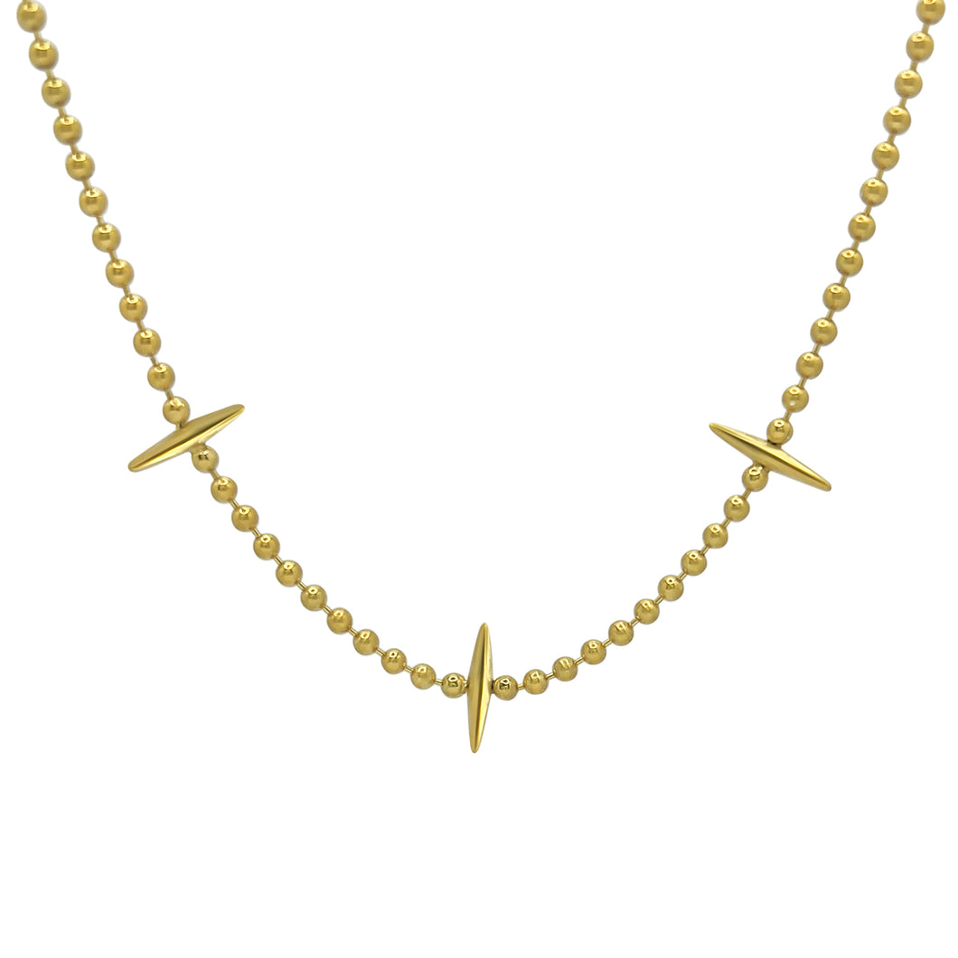 The Spike Trio Necklace - Gold