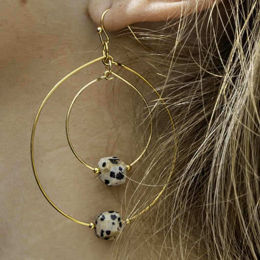 Dalmation Double Hoop Earrings