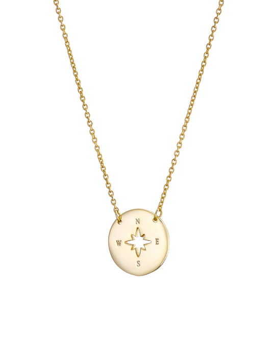 CUT OUT COMPASS Necklace - Gold