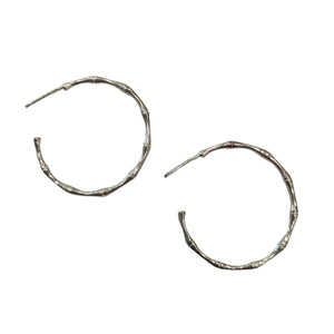 BAMBOO HOOP Earrings - Silver