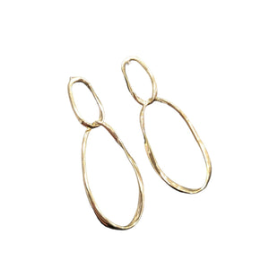 DOUBLE OVAL HOOP Earrings - Gold