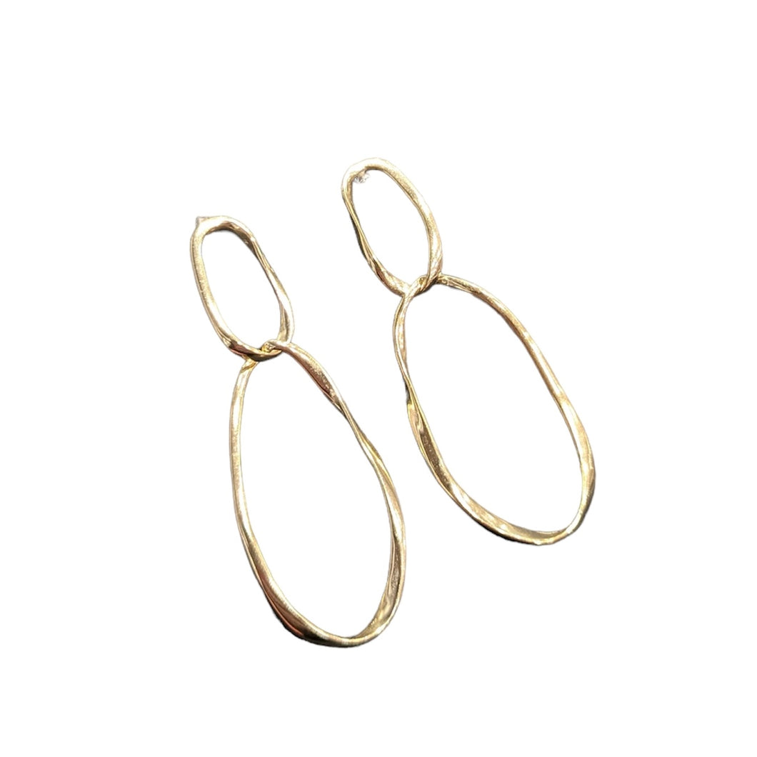 DOUBLE OVAL HOOP Earrings - Gold