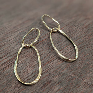 DOUBLE OVAL HOOP Earrings - Gold