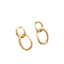 Load image into Gallery viewer, CHUNKY DOUBLE OVAL DROP Earrings - Gold
