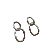 Load image into Gallery viewer, CHUNKY DOUBLE OVAL DROP Earrings - Silver
