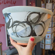 Load and play video in Gallery viewer, Medium Bowl (Black, Navy &amp; Peach) - Adam Frew Ceramics
