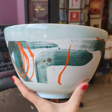 Load and play video in Gallery viewer, Medium Bowl (Turquoise &amp; Orange) - Adam Frew Ceramics
