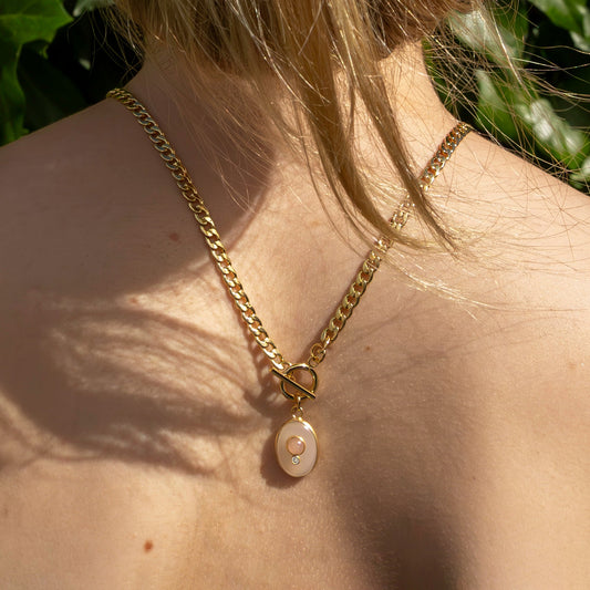 Santorini Necklace with Moonstone
