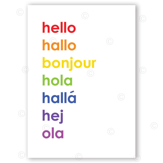 HELLO - Contemporary Cool Paper Aluminium Poster Print Art for the Home