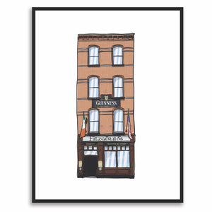 FITZGERALDS BAR - Dublin Pub Print - Made in Ireland