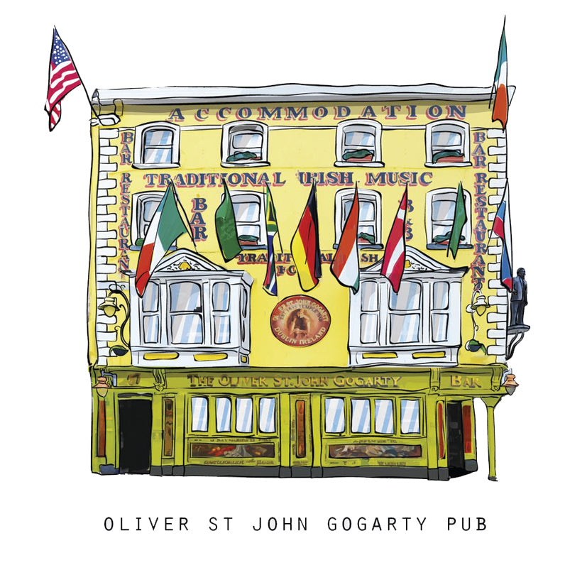 OLIVER ST JOHN GOGARTY - Dublin Pub Print - Made in Ireland
