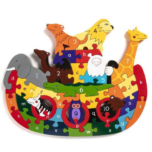 NOAH'S ARK - Wooden Alphabet Jigsaw Puzzle