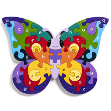 Load image into Gallery viewer, BUTTERFLY - Wooden Alphabet Jigsaw Puzzle
