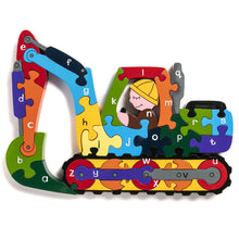Load image into Gallery viewer, DIGGER - Wooden Alphabet Jigsaw Puzzle

