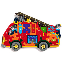 Load image into Gallery viewer, FIRE ENGINE - Wooden Alphabet Jigsaw Puzzle
