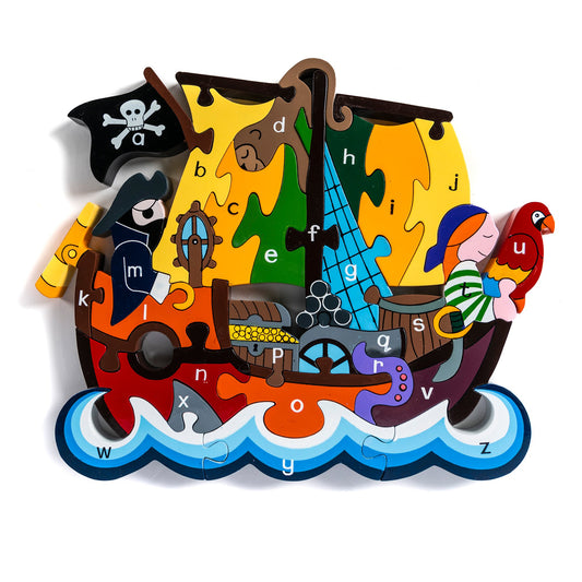 PIRATE SHIP - Wooden Alphabet Jigsaw Puzzle