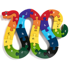 Load image into Gallery viewer, SNAKE - Wooden Alphabet Jigsaw Puzzle
