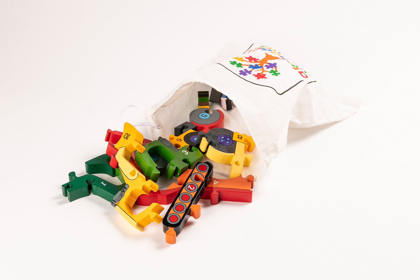 CONSTRUCTION ROW - Wooden Number Jigsaw Puzzle