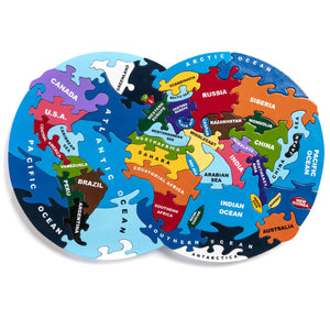 MAP OF WORLD - Wooden Jigsaw Puzzle