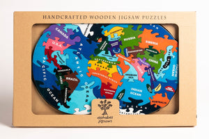MAP OF WORLD - Wooden Jigsaw Puzzle