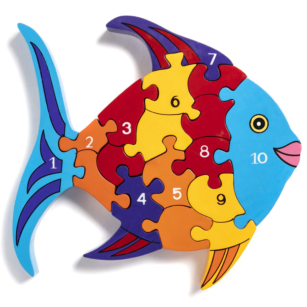 FISH - Wooden Number Jigsaw Puzzle