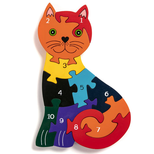 CAT - Wooden Number Jigsaw Puzzle