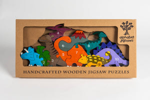 DINO ROW - Wooden Number Jigsaw Puzzle