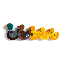 Load image into Gallery viewer, DUCK ROW - Wooden Number Jigsaw Puzzle
